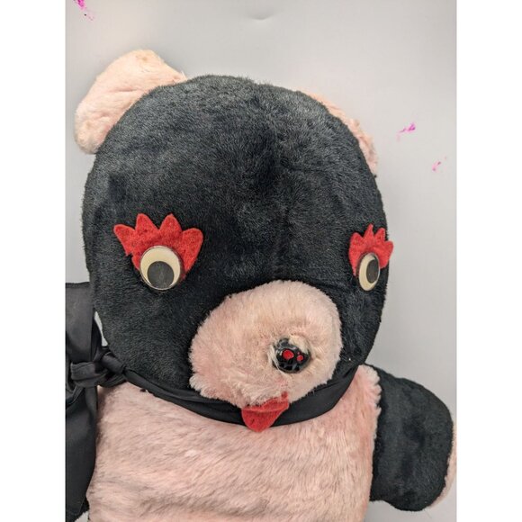 Vintage Columbia Toy Black Bear Panda Stuffed Animal 26" - Picture 3 of 6